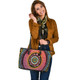 Indigenous Australian Aboriginal Leather Tote Bag Aboriginal Showcasing Dot Art Design