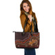 Indigenous Australian Aboriginal Leather Tote Bag Desert Spirit Tracks And Lizard Dreaming Path