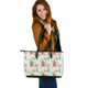 Indigenous Australian Aboriginal Leather Tote Bag Rainbow Lorikeets Colorful Tropical Exotic Flowers