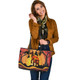 Indigenous Australian Aboriginal Leather Tote Bag Sacred Land Connection Through Generations And Love