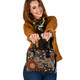 Indigenous Australian Aboriginal Shoulder Handbag Aboriginal Earth Bloom With Outback Sun Circles