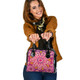 Indigenous Australian Aboriginal Shoulder Handbag Aboriginal Sunburst Bloom Path In Dreaming Land