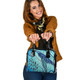 Indigenous Australian Aboriginal Shoulder Handbag Blue Whale Spirit With Ocean Lore Of Dreaming