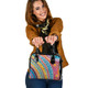 Indigenous Australian Aboriginal Shoulder Handbag Rainbow Spirit Dance In Dreaming Circles