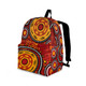 Indigenous Australian Aboriginal Backpack Aboriginal Bold Sun Rings In Red And Ochre Harmony