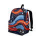 Indigenous Australian Aboriginal Backpack Aboriginal Night Sky Wave Backpack In Red Blue Tones