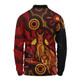 Indigenous Australian Aboriginal Long Sleeve Polo Shirt Echoes Of The Dreaming