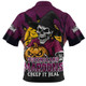 Queensland Maroons Zip Polo Shirt Dark Moon Rugby Halloween Battle Edition