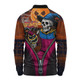 Brisbane Lions Long Sleeve Polo Shirt Halloween Night Reaper Zipper