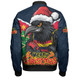 Adelaide Crows Bomber Jacket Santa Scoring Touchdown On Christmas Game Day