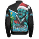 Port Adelaide Bomber Jacket Santa Scoring Touchdown On Christmas Game Day