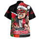 St Kilda Hawaiian Shirt Santa Scoring Touchdown On Christmas Game Day