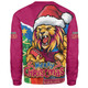 Brisbane Lions Sweatshirt Santa Scoring Touchdown On Christmas Game Day