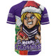 Fremantle Baseball Shirt Santa Scoring Touchdown On Christmas Game Day