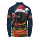 Adelaide Crows Long Sleeve Polo Shirt Santa Scoring Touchdown On Christmas Game Day