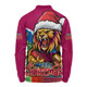 Brisbane Lions Long Sleeve Polo Shirt Santa Scoring Touchdown On Christmas Game Day