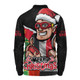 St Kilda Long Sleeve Polo Shirt Santa Scoring Touchdown On Christmas Game Day
