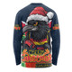 Adelaide Crows Long Sleeve T-shirt Santa Scoring Touchdown On Christmas Game Day