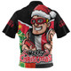 St Kilda Zip Polo Shirt Santa Scoring Touchdown On Christmas Game Day
