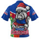 Western Bulldogs Zip Polo Shirt Santa Scoring Touchdown On Christmas Game Day