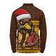 Hawthorn Long Sleeve Polo Shirt Merry Christmas Down Under Footy Power Style