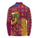 Brisbane Lions Long Sleeve Polo Shirt Merry Christmas Knit Style Festive Spirit