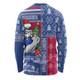 Western Bulldogs Long Sleeve T-shirt Merry Christmas Knit Style Festive Spirit