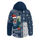 Geelong Cats Hooded Padded Jacket Merry Christmas Knit Style Festive Spirit