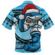 Cronulla-Sutherland Sharks Zip Polo Shirt Ugly Knit Style For Christmas Game Fans