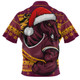 Brisbane Broncos Zip Polo Shirt Ugly Knit Style For Christmas Game Fans