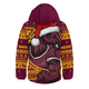 Brisbane Broncos Hooded Padded Jacket Ugly Knit Style For Christmas Game Fans