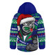 New Zealand Warriors Hooded Padded Jacket Ugly Knit Style For Christmas Game Fans