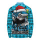Cronulla-Sutherland Sharks Long Sleeve Polo Shirt Merry Christmas Game Day Knit Style Team Edition