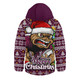 Queensland Maroons Hooded Padded Jacket Merry Christmas Game Day Knit Style Team Edition