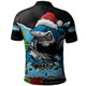 Cronulla-Sutherland Sharks Polo Shirt Santa Scoring Touchdown On Christmas Game Day