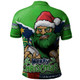 Canberra Raiders Polo Shirt Santa Scoring Touchdown On Christmas Game Day