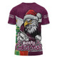 Manly Warringah Sea Eagles T-Shirt Santa Scoring Touchdown On Christmas Game Day