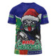 New Zealand Warriors T-Shirt Santa Scoring Touchdown On Christmas Game Day