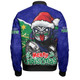 New Zealand Warriors Bomber Jacket Santa Scoring Touchdown On Christmas Game Day