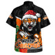 Wests Tigers Hawaiian Shirt Santa Scoring Touchdown On Christmas Game Day
