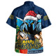 Gold Coast Titans Hawaiian Shirt Santa Scoring Touchdown On Christmas Game Day