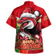 Redcliffe Dolphins Hawaiian Shirt Santa Scoring Touchdown On Christmas Game Day
