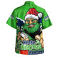 Canberra Raiders Hawaiian Shirt Santa Scoring Touchdown On Christmas Game Day