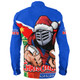 Newcastle Knights Long Sleeve Shirt Santa Scoring Touchdown On Christmas Game Day