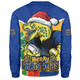 Parramatta Eels Sweatshirt Santa Scoring Touchdown On Christmas Game Day