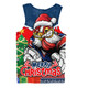 Sydney Roosters Men Singlet Santa Scoring Touchdown On Christmas Game Day
