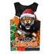 Wests Tigers Men Singlet Santa Scoring Touchdown On Christmas Game Day