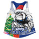Canterbury-Bankstown Bulldogs Women Racerback Singlet Santa Scoring Touchdown On Christmas Game Day