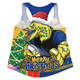 Parramatta Eels Women Racerback Singlet Santa Scoring Touchdown On Christmas Game Day