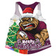 Queensland Maroons Women Racerback Singlet Santa Scoring Touchdown On Christmas Game Day